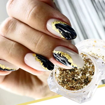 shiny nail art